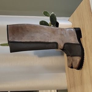 Dusica Sacks Tall Leather & Wool riding boots